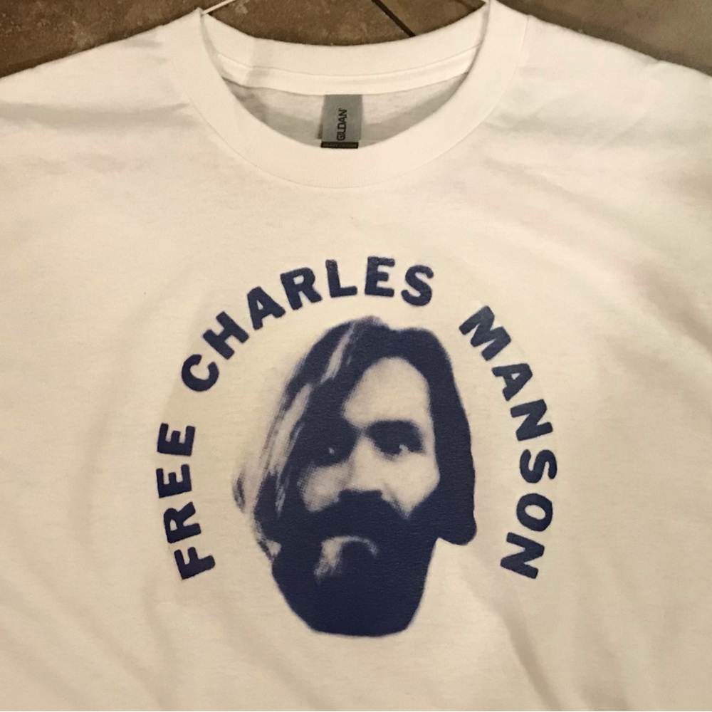 Mens Large Free Charles Manson Tee Retro Vintage Punk Rock